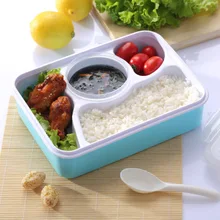 Tableware Dinnerware Food Container Box with soup bowl Lunch Boxs Simple PP health for Kids Children 2b