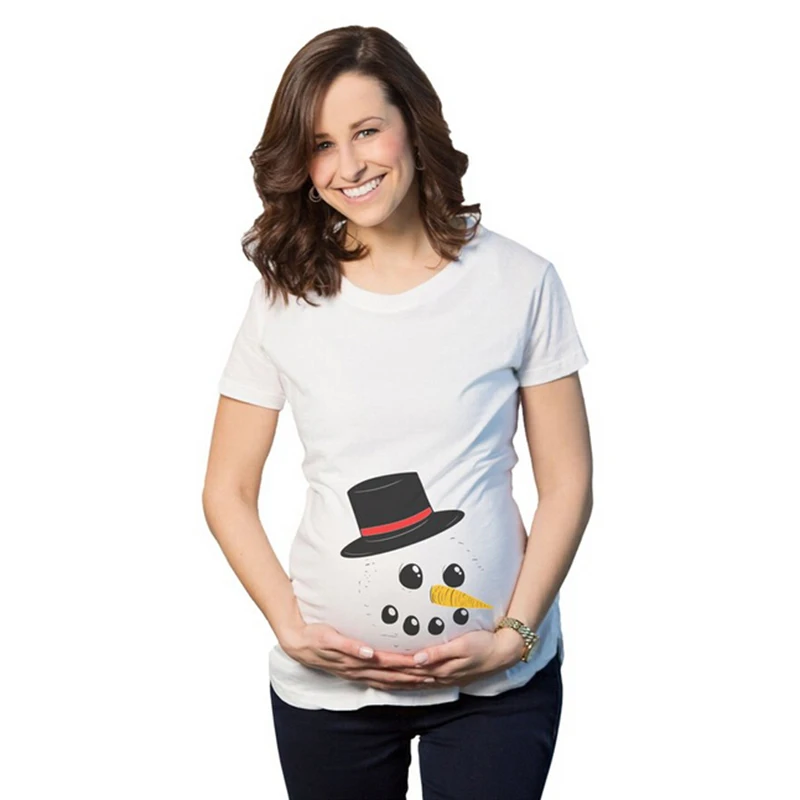 Беременности и родам футболку для близится к истечению принт Для женщин беременности и родам Костюмы беременных короткая футболка Лучшие студийные фоны для фотографирования фотосессии размера плюс - Цвет: AA001-White