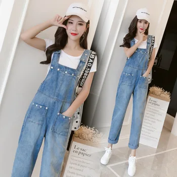 

Denim Jumpsuit Women 2019 Spring Fall New Denim Playsuits Casual Loose Jeans Jumpsuits Women Jeans Rompers Overalls Female NO854
