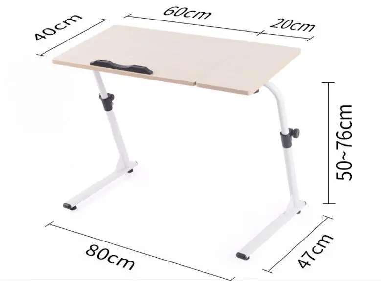 (60+20)*40cm Multipurpose Laptop desk Adjustable height office Desks With mouse board