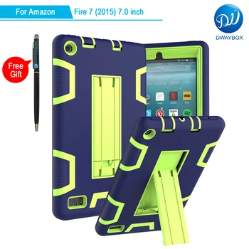 

DWAYBOX For Amazon Fire 7 (2015) 7.0 inch 3 In 1 Absorption Hybrid Combo Shockproof Protective Case Cover With Stand Capa Fundas