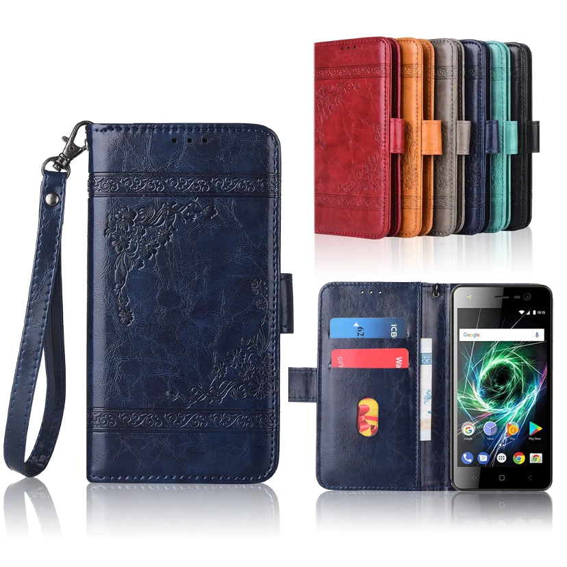 

Newest Wallet case for BQ BQ-5009L Trend Flip case with Strap,100% special PU leather embossing flower cover case