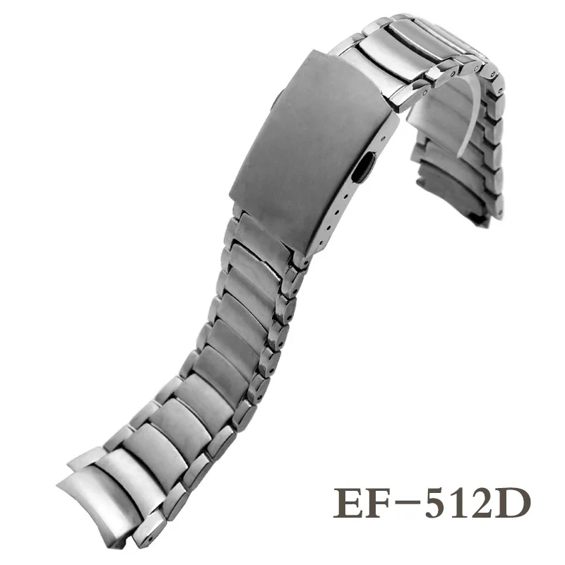 Браслет из прочной нержавеющей стали для casio EF-524 EF-530 EF-549 EF-558 EF-555 EF-512D EF-565 часы изящные одноцветные слипоны; ремешок для часов из нержавеющей стали - Цвет ремешка: EF-512D