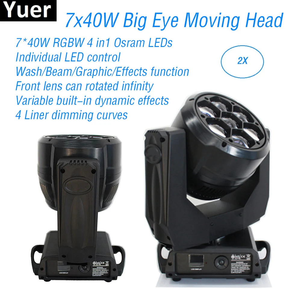 

2Pcs/Lot 7x40W RGBW 4In1 LEDs Moving Head Light Sound Party Equipment DMX LED DJ Disco Club Bar Lights Stage Moving Head Lights