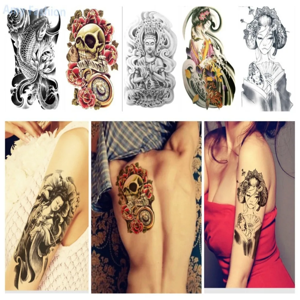 Flash Tattoo Colorful Face font b Body b font Paint Painting Art Make Up Party Makeup