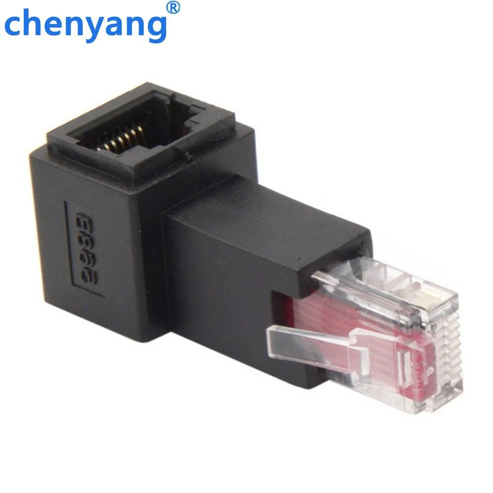 Левый Угловой 90 градусов 8P8C FTP STP UTP Cat 5e папа мама Lan Ethernet Сетевой удлинитель
