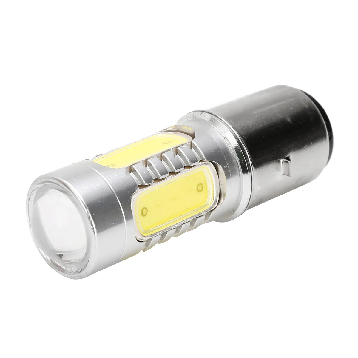 1pc White Motorcycle Motorbike H6 Headlight 12V DC BA20D 4 COB LED Moped Scooter ATV Lamp Bulb Aluminum Light 7.5W 700LM