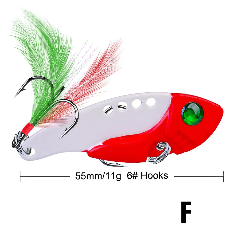 JACKFISH, 11 г/55 мм, металлическая жесткая рыболовная приманка, VIB, гремучая рыболовная Тонущая, Vibra, гремучая приманка, рыболовная приманка, блесна, приманка - Цвет: F