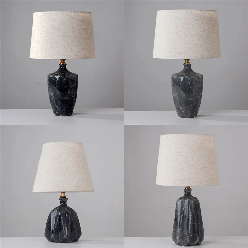 

Modern Fashion Simple European Ceramic Fabric Table Lamp for Foyer Bed Room Bar Apartment Decor Porcelain Desk Light 1873