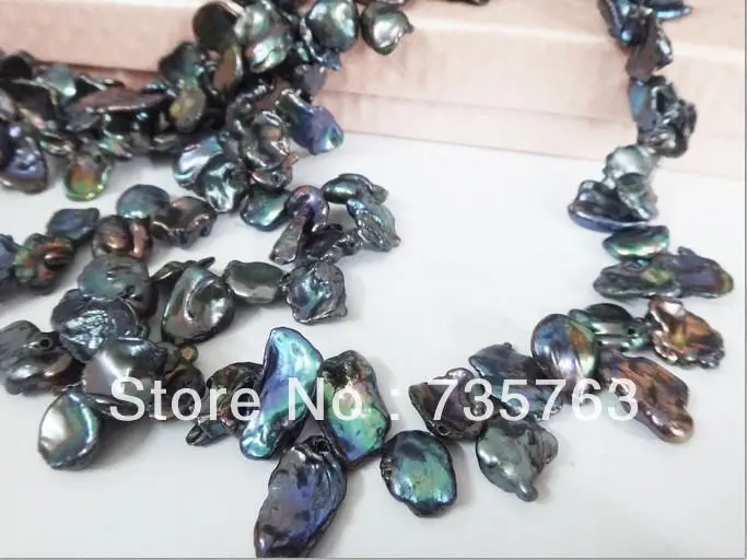 

HOT HUGE NATURAL 17MM SOUTH SEA GENUINE BLACK BLUE MULTICOLOR PEARL NECKLACE 14K