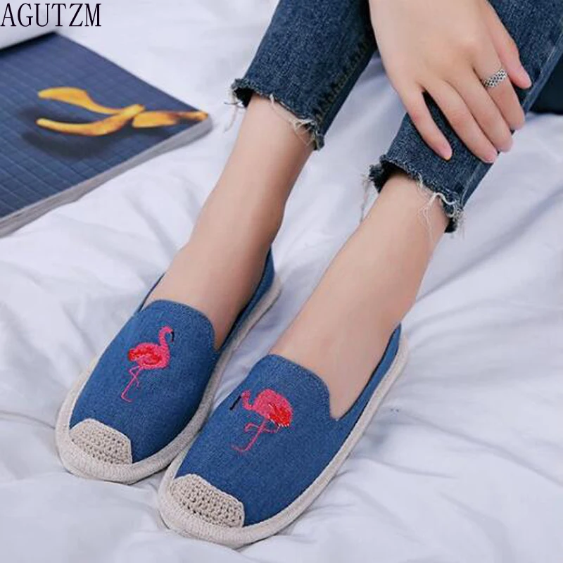 

Spring and autumn 2018 new straw rope embroidery fisherman Women's shoes casual fashion all-match lazy canvas ladies shoes v405