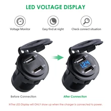 DC 5V 2.1A Dual Ports USB Charger 4.2A Car Cigarette Lighter Socket 2 Port Dual USB Charger Adapter LED Voltmeter Red/Blue/Green цена DC 5V 2.1A Dual Ports USB Charger 4.2A Car Cigarette Lighter Socket 2 Port Dual USB Charger Adapter LED Voltmeter Red/Blue/Green цены онлайн