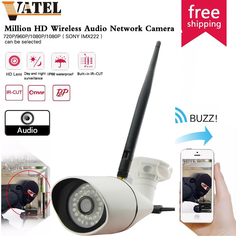  HD 720P Audio Wifi IP Camera Outdoor Indoor P2P Remote Waterproof 36pcs IR Leds Night Vision wireless Surveillance Camera System 