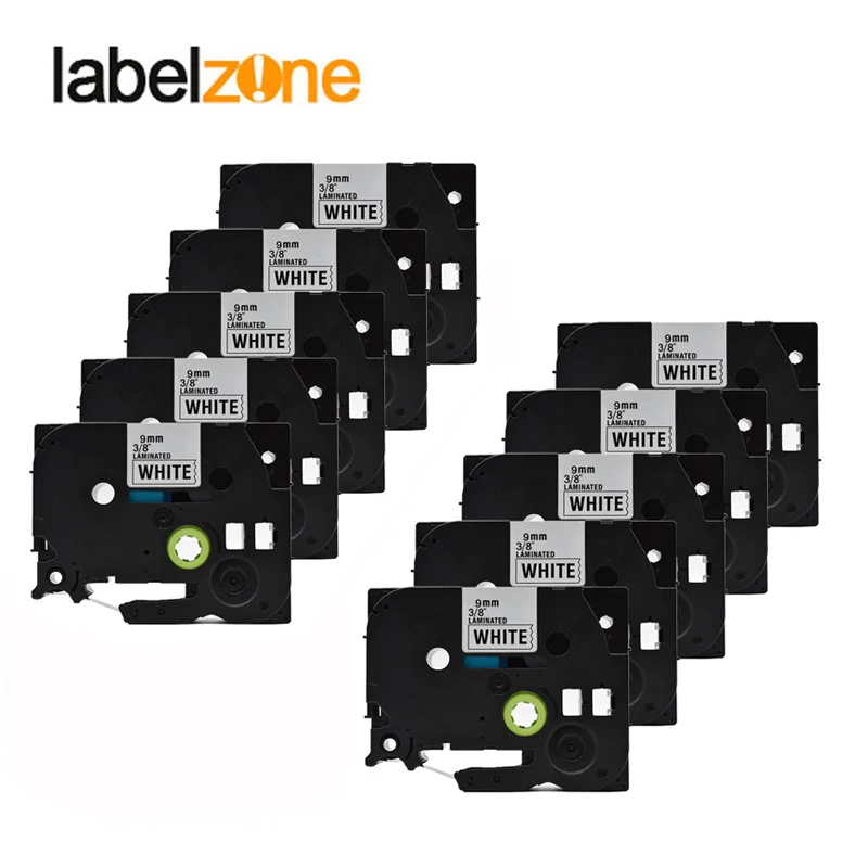 

10Pcs black on white tze221 Compatible Brother ptouch 9mm label tape tze Tape Tze-221 tz221 tz-221 tz 221 for p-touch printer