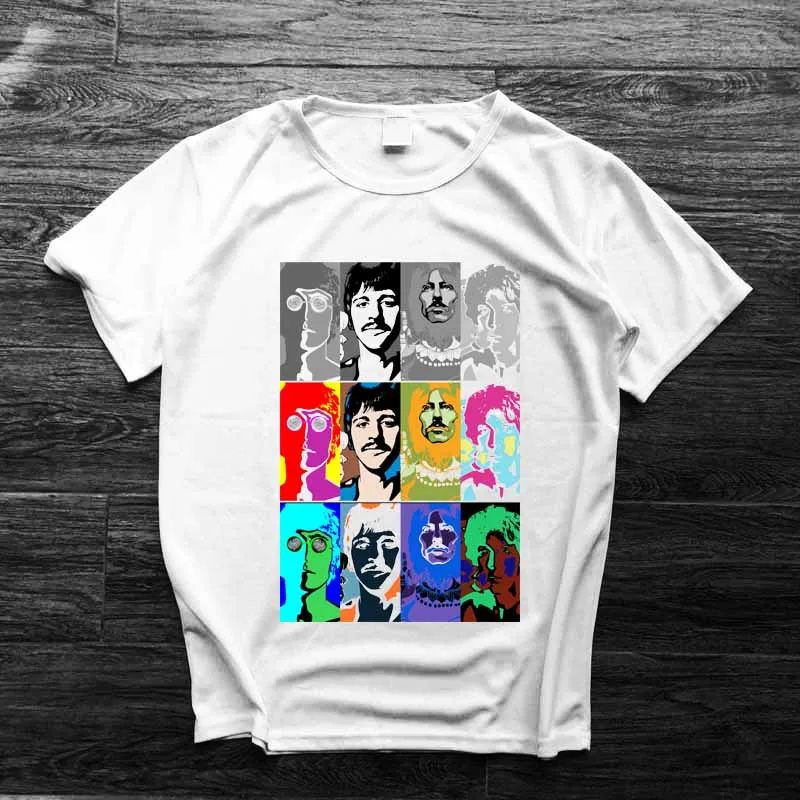 

psychedelic rock band bop art drawing John Lennon 4 real love poster print men women size summer t shirt