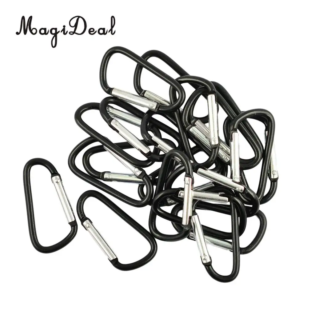 MagiDeal 20pcs Mini Climbing Carabiner Buckle Snap Spring Clip Hook Keychain for Travell Rafting Boating Bag Outsoor Hiking Acce