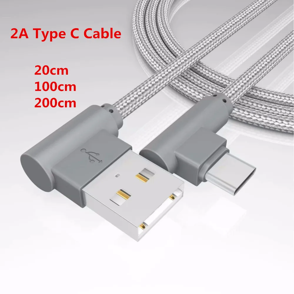 

Type C Data Cable 0.2/1/2 Meter 90 Degree 2A Braided Cord Fast Charge For Oneplus 3 3T 5 5T 6 Meizu MX6 Pro 5 6 6S 7 E3 M3X Sony