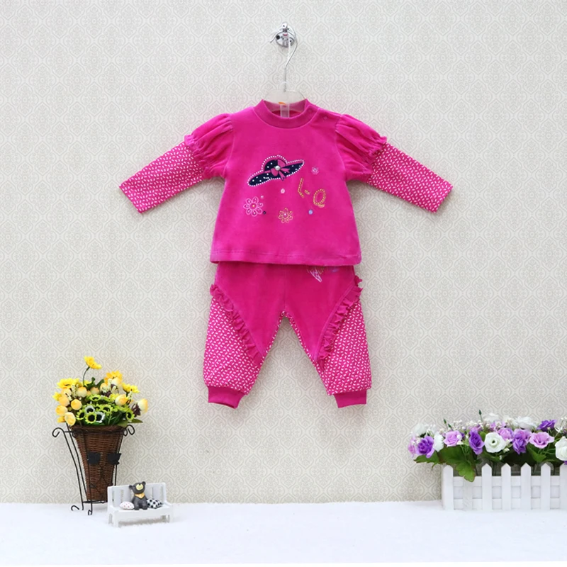 

Male female child sports set velvet casual male female child set o-neck long-sleeve 2 ploughboys set