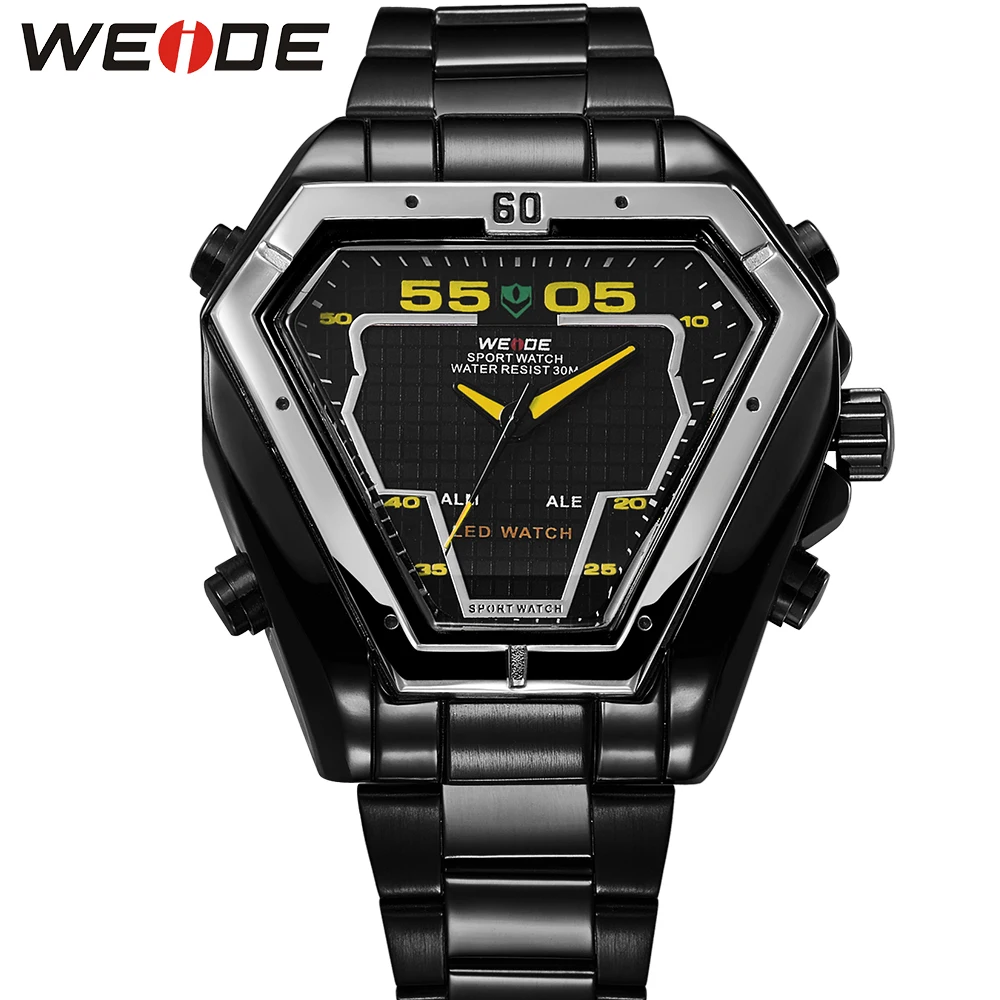 

WEIDE Sport Casual Mens Watches Top Brand Luxury Logo Stainless Steel Quartz Watch Men Army Military Relogios Masculino WH1102