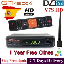 1 год Европа 7 Clines сервер GTMedia V7S HD цифровое спутниковое ресивер DVB-S2 V7S HD Full YouTube+ USB wifi обновление Freesat V7