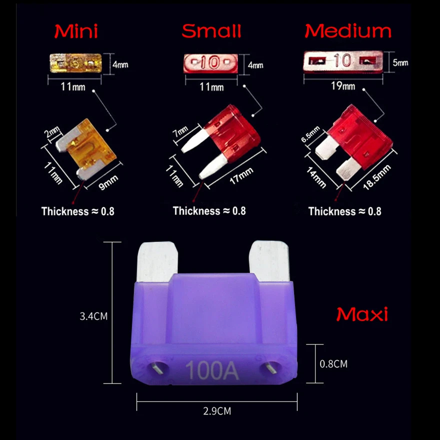 Автомобильный предохранитель PHISCALE 32 В 1 100A LP MINI/Small(ATM)/Medium(ATO ATC)/MAXI Blade