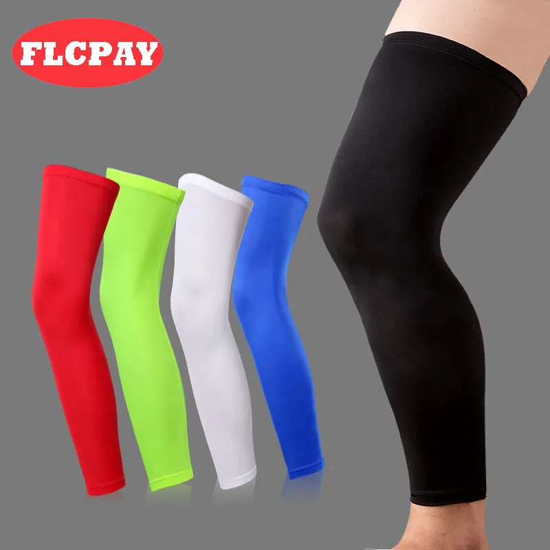 

1PCS Men Professional Basketball Knee Pads Running Fitness Training Long Leg Sleeve Sport Protector Cycling UV Sun Leg Warmers