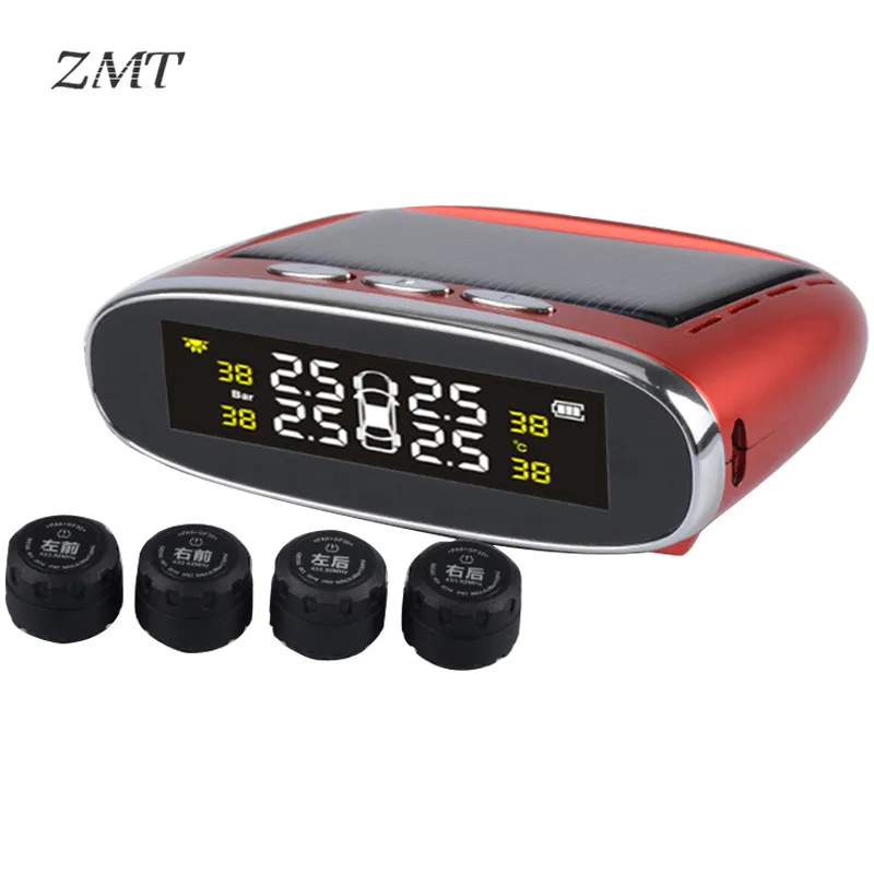 

Tire Pressure Monitoring System External Sensor Car TPMS Tire Pressure Monitoring Alarm Solar USB Portable Tyre Pressure 068