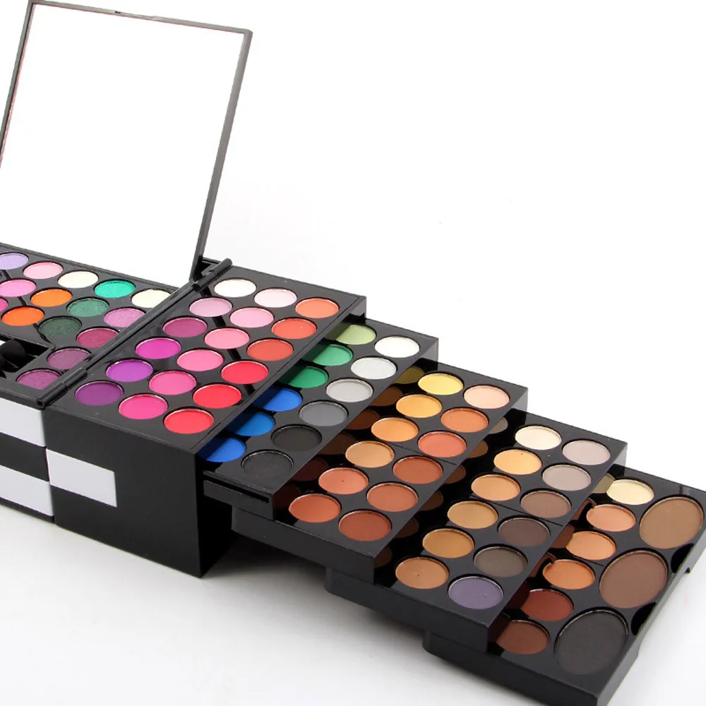 

HUAMIANLI Drop shipping1 Set Make Up Matte 144 Color Eye Shadow 3 Color Blush 3 Color Eyebrow Powder Jan18
