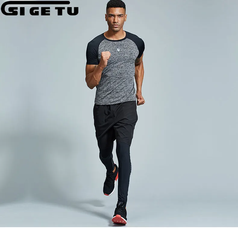 

3 pcs compression tight sports suit For men Training Fitness short sleeve shirt and pants Men's Fitness Gym Running kit