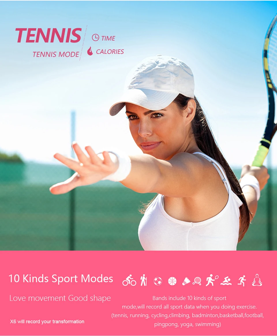 women smart fitness bracelet X6_12