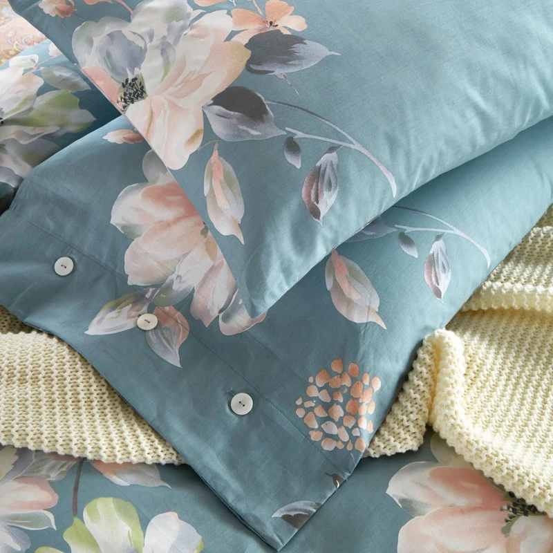 Waliicorners Flowers Bedding Sets Cotton Full Queen King Size Duvet Cover Bed/Flat Sheet Fitted Sheet set Pillowcase 25 FH1_4713