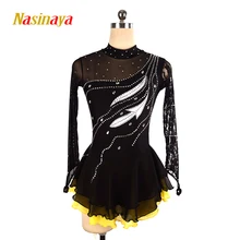Платье для фигурного катания Nasinaya, индивидуальные юбки для конькобежцев для девочек, женщин, детей, Patinaje, гимнастика, представление 102