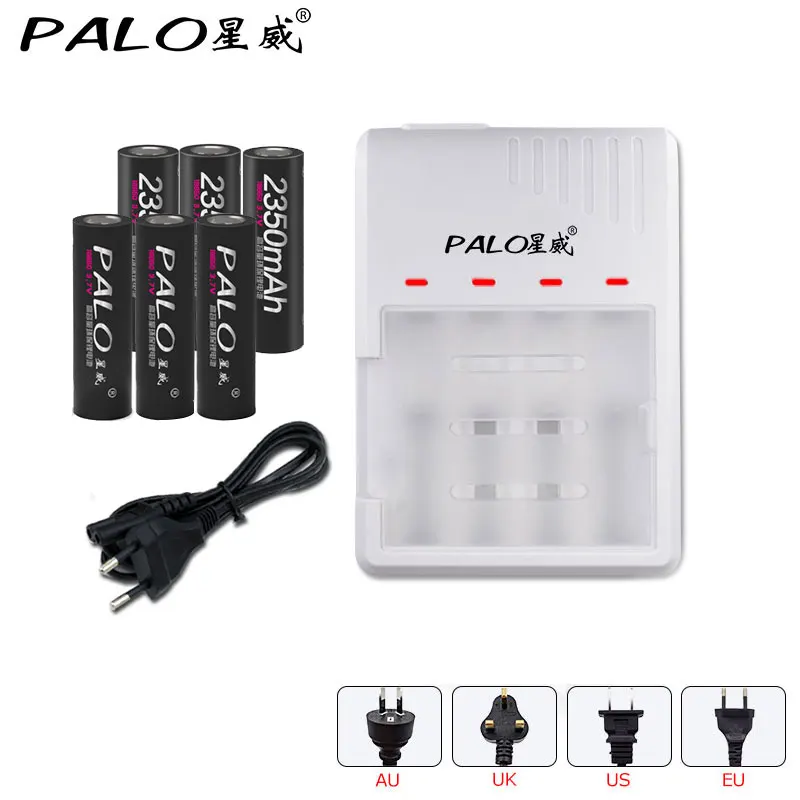 

New Smart 18650 Charger with charging indicator+6Pcs 18650 Rechaegeable batteries