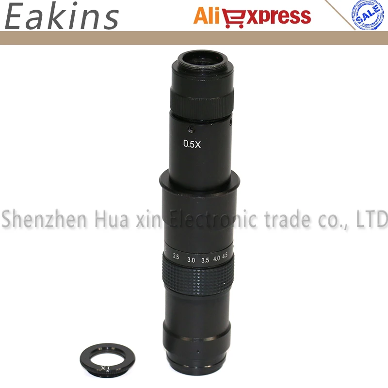  HD 0.7X-4.5X 180X/300X Zoom C-Mount Parallel light Lens for Industry Microscope Camera Glass Lens 5