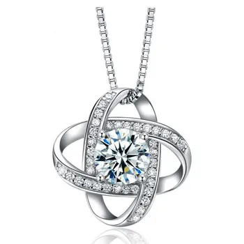 

Hot-sale 925 Sterling Silver Pendant Necklace with Chain as gift with Box