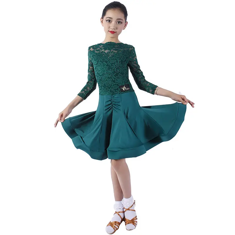 

2018 Ballroom Dresses Girls Dress For Dance Kids Children Latin Dance Dresses Salsa Skirt Dancewear Latin Girls Rumba