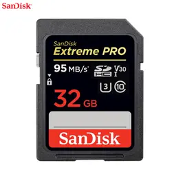 Карта памяти SanDisk Extreme Pro SDHC/SDXC SD карты 95 МБ/с. до 170 м/с 128 GB Class10 C10 U3 V30 UHS-I 4 K для Камера SDXXG