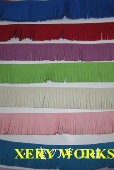 

3cm/4.5cm 1.4mm thick Korean man-made suede fringe tassel trim, velvet tassel fringe, XM08