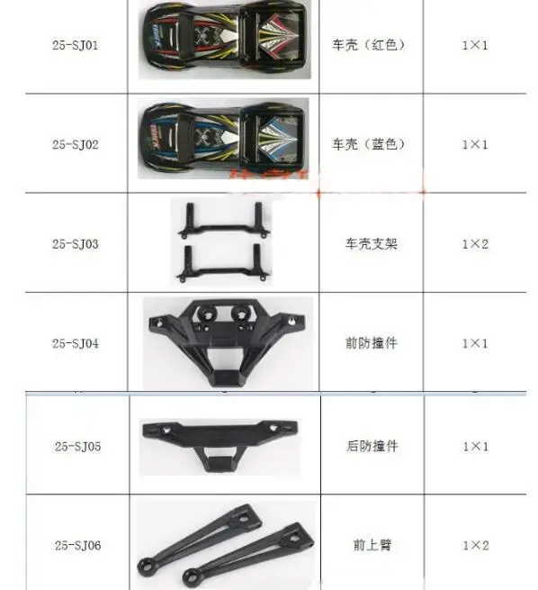 

XLH JYRC 9125 1/10 RC Car Spare Parts Complete parts 25-SJ01~25-ZJ08 body shell servo motor tire drive shaft etc