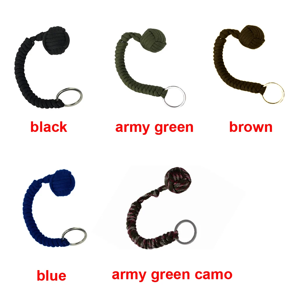 المشي القرد القبضة تسلق Multifuctional مضحك الذاتي الدفاع مظلة حبل الصلب اليد المنسوجة المفاتيح Paracord كيرينغ
