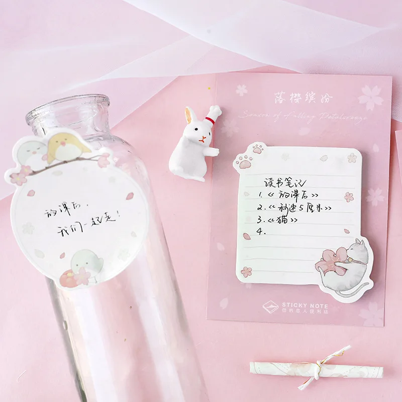 

30pcs/pack Colorful Paper Planner Stickers Self-Adhesive Kawaii Stationery Memo Pad Beautiful Post It Not Pad School Supplies