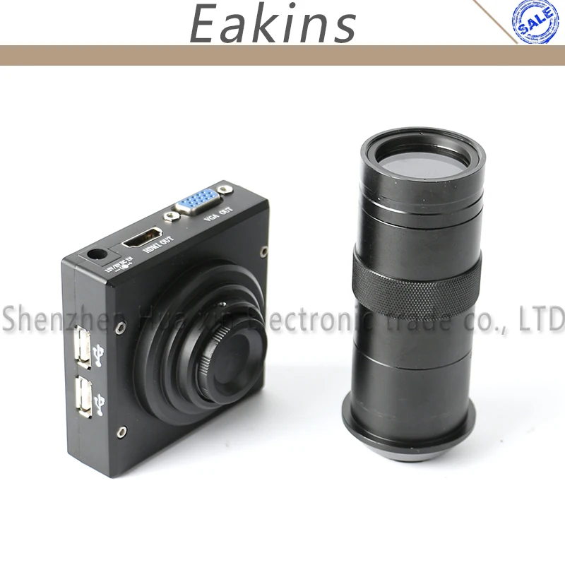 

1080P 1/2.5" CMOS HDMI VGA Industrial Microscope Video Camera + 100X Lens Built-in measurement software For Phone Tablet Repair