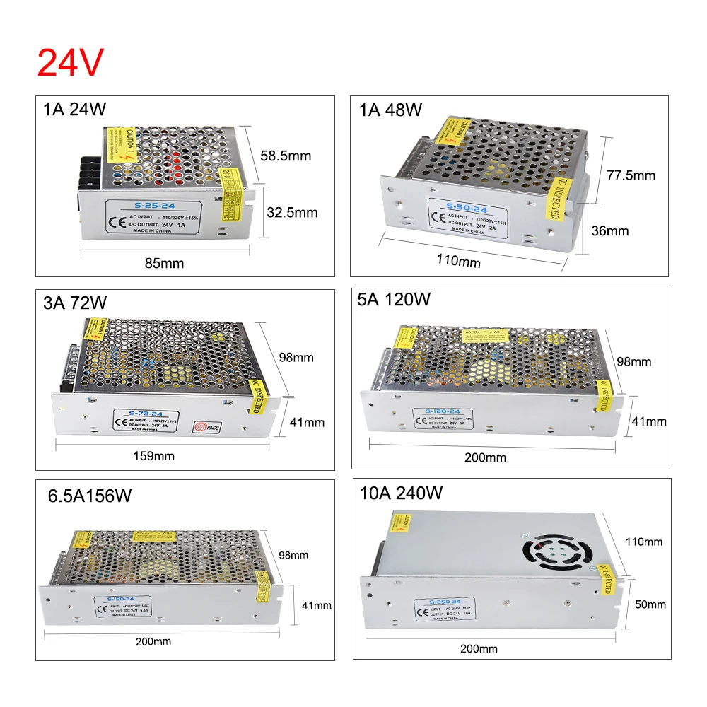 DC 12V 24V освещение Transformers1A 2A 3A 5A 6A 8A 10A 15A 21A 30A светодиодный Питание адаптер переключения драйвер для Светодиодные ленты