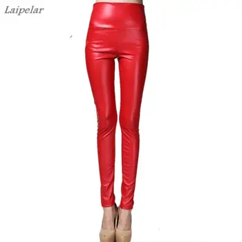 

Laipelar 24 Color High Waist PU Leather Pants Skiny Pencil Pants Autumn Winter Women Fitness Leggings Plus Size