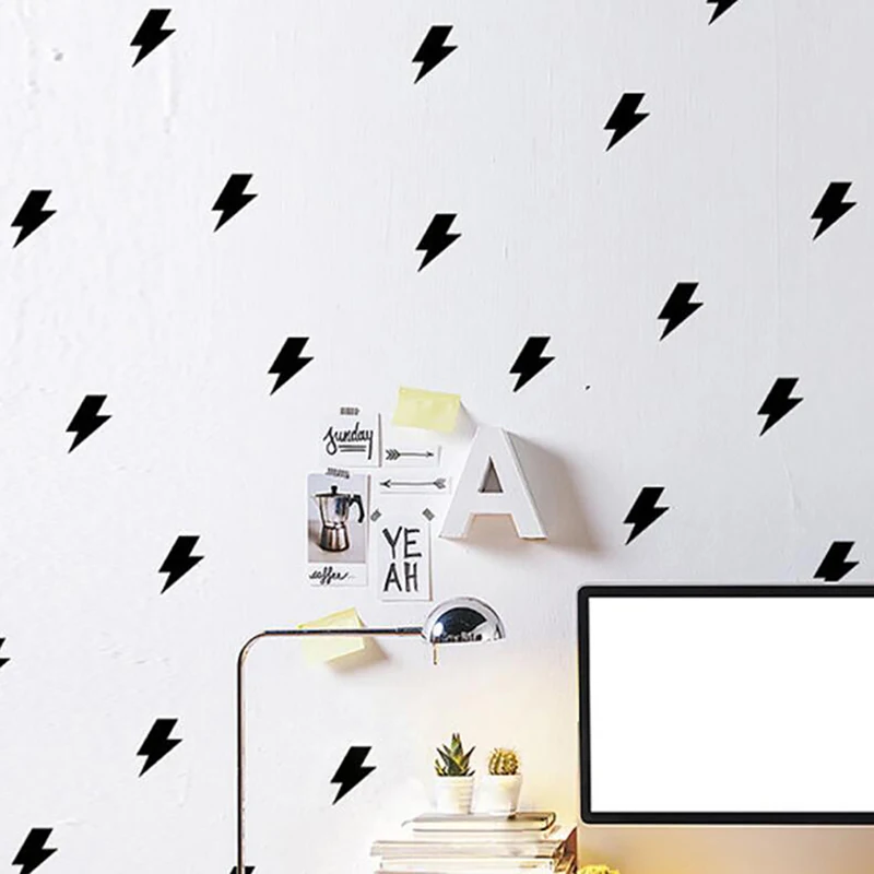 

Pvc Cartoon Symbol Sticke Lightning Mark Symbol Stickers For Kids Rooms Wall Stickers Home Decor Living Room Wall Decals
