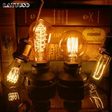 Винтажные лампочки с лампочками Эдисона LATTUSO E27 220 В лампы накаливания 40 Вт A19 A60 ST64 G95 лампа накаливания Ретро светильник Эдисона для подвесных ламп