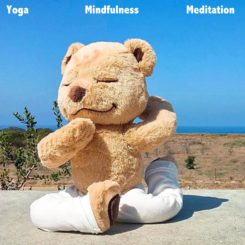 Мастер-медведь Обучение Йога Медитация внимательность в веселье с внутренней рамкой позволяет любой позиции йоги плюшевый медведь игрушка ребенок подарок