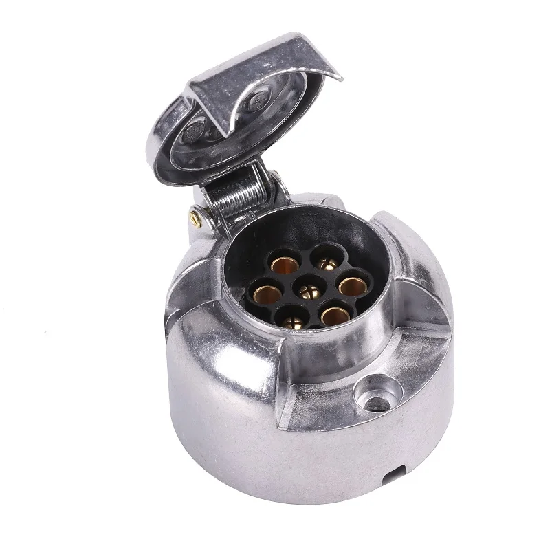 

12vTrailer female Socket 7 Pin Type camp towing adapter male plug Car Accessories 7 Way aluminum Metal Connector truck lorry