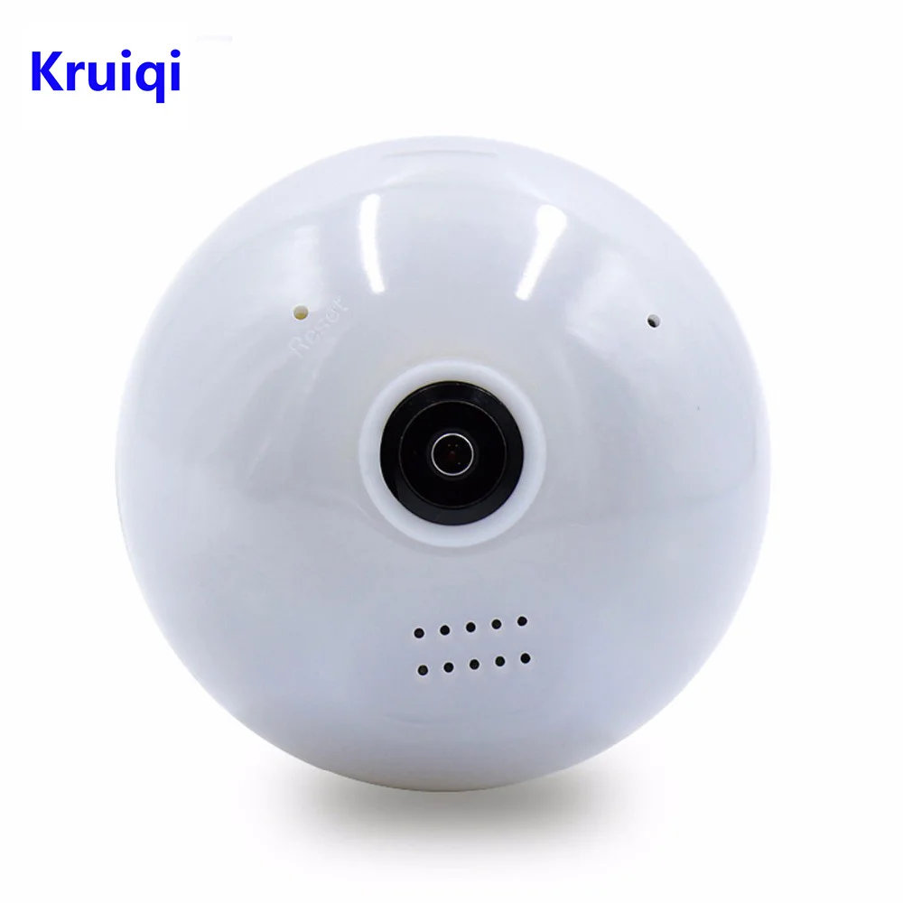 Kruiqi 360 градусов Беспроводная ip-камера 960P лампочка светильник рыбий глаз HD Смарт-камера системы видеонаблюдения 1.3MP Домашняя безопасность WiFi панорамная ip-камера