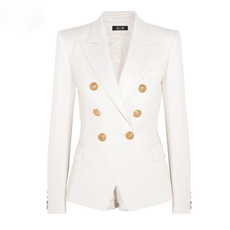 White Pants Suit Women Winter Suits Zipper Office Two Piece Set Jacket+ High Waist Wide Leg Pants Set Blazer Sets